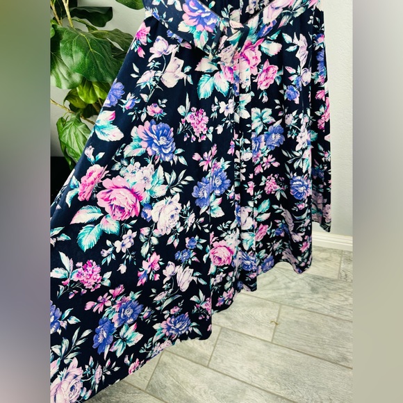 Vintage Ms. Choice Lace Collar Floral Midi 90s Princess Shabby Chic Dress - Picture 8 of 9